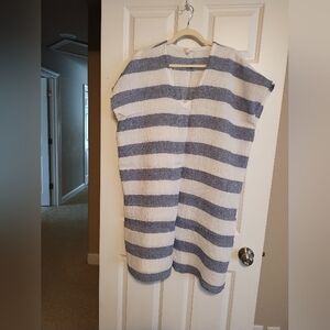 Eileen Fisher Striped Blue and White Linen Swim Cover